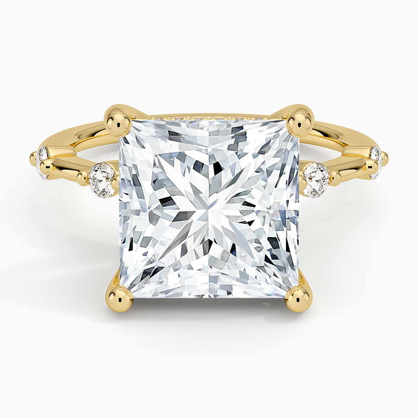 5.20 Prenses Kesim Hidden Halo Tasarım Tektaş Laboratuvar Pırlanta Yüzük - Zelora