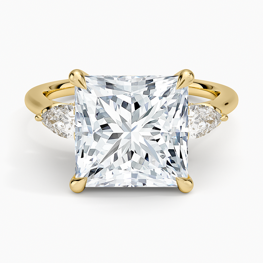 1.60 Carat Princess Halo Design Solitaire Lab Diamond Ring 18K - Florina