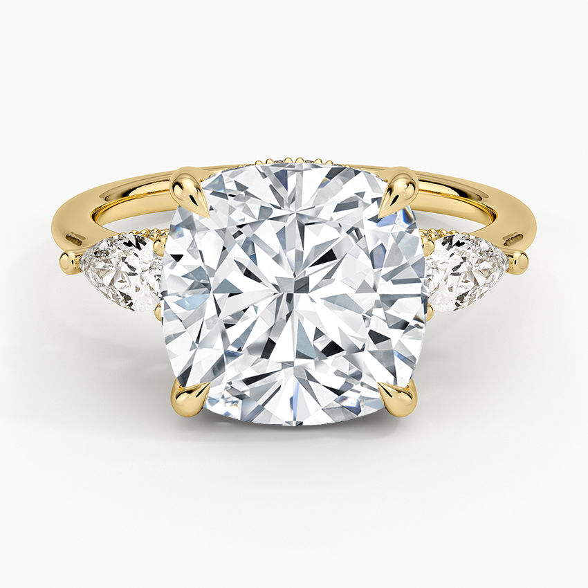 1.60 Carat Princess Halo Design Solitaire Lab Diamond Ring 18K - Florina