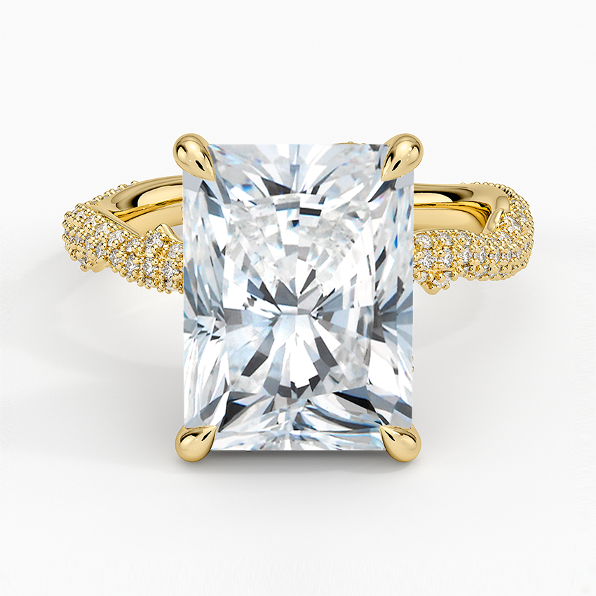 5.75 Karat Radiant Kesim Hidden Halo Tasarım Tektaş Laboratuvar Pırlanta Yüzük - Sorrento