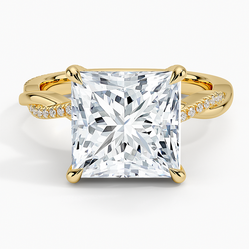 1.60 Carat Princess Halo Design Solitaire Lab Diamond Ring 18K - Florina
