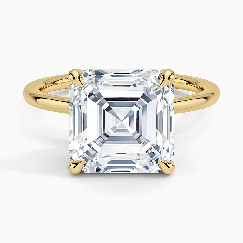 5.15 Karat Asscher Kesim Hidden Halo Tasarım Tektaş Laboratuvar Pırlanta Yüzük - Valencia