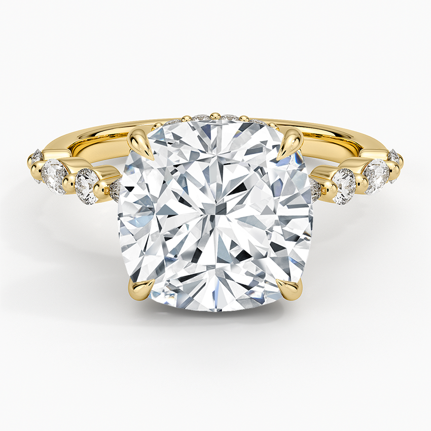 1.60 Carat Princess Halo Design Solitaire Lab Diamond Ring 18K - Florina