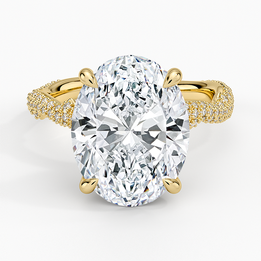 5.75 Karat Oval Kesim Hidden Halo Tasarım Tektaş Laboratuvar Pırlanta Yüzük - Sorrento