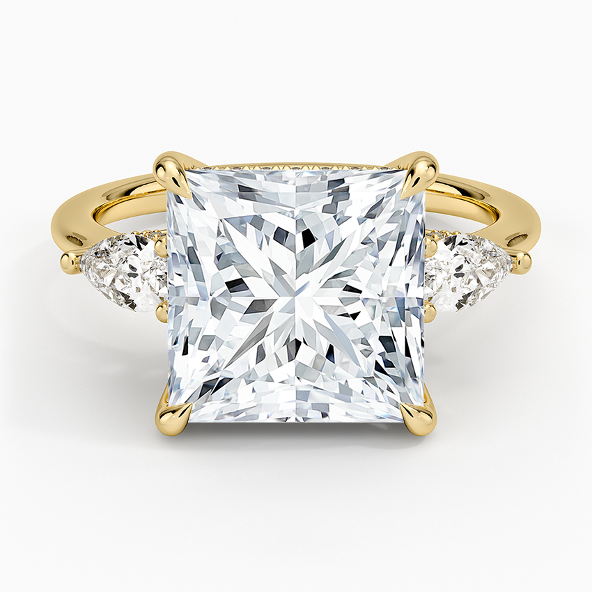 1.60 Carat Princess Halo Design Solitaire Lab Diamond Ring 18K - Florina