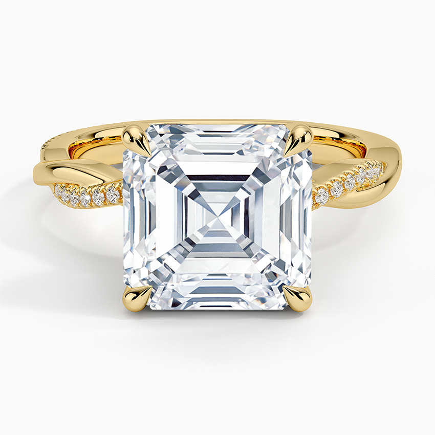 5.25 Karat Asscher Kesim Hidden Halo Tasarım Tektaş Laboratuvar Pırlanta Yüzük - Riga