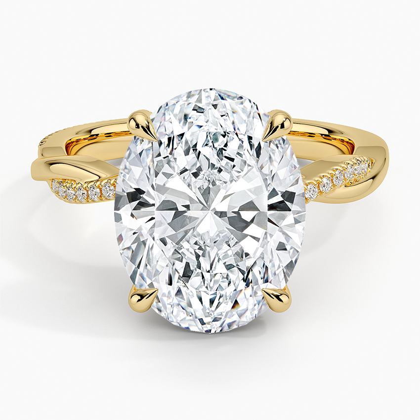 5.25 Karat Oval Kesim Hidden Halo Tasarım Tektaş Laboratuvar Pırlanta Yüzük 18K - Talora