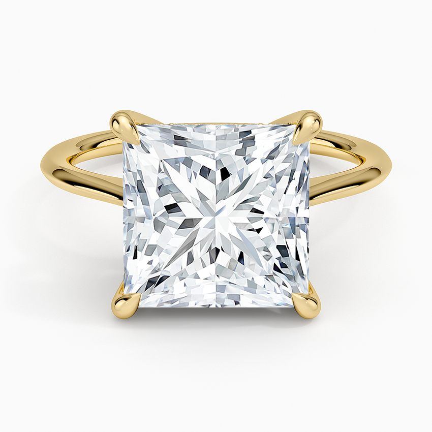 1.60 Carat Princess Halo Design Solitaire Lab Diamond Ring 18K - Florina
