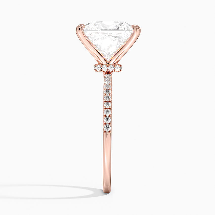 5.25 Karat Prenses Kesim Hidden Halo Tasarım Tektaş Laboratuvar Pırlanta Yüzük - Filora - Bold Diamonds