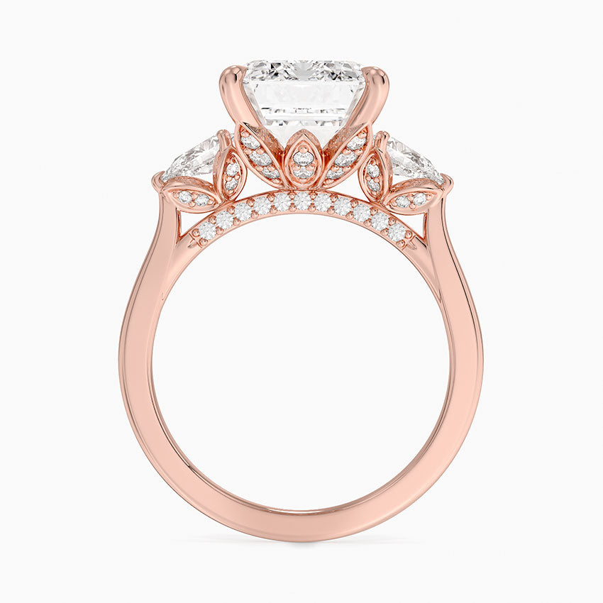 5.75 Karat Emerald Kesim Hidden Halo Tasarım Tektaş Laboratuvar Pırlanta Yüzük - Verona