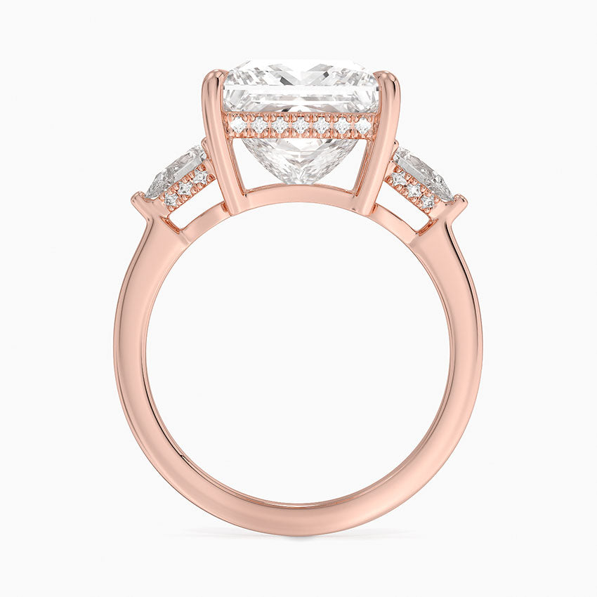 1.60 Carat Princess Halo Design Solitaire Lab Diamond Ring 18K - Florina