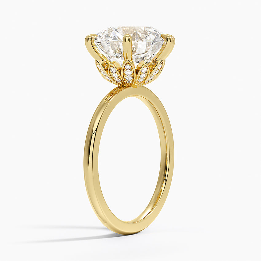 Altı Tırnak 5.15 Karat Hidden Halo Tasarım Tektaş Laboratuvar Pırlanta Yüzük - Delora - Bold Diamonds