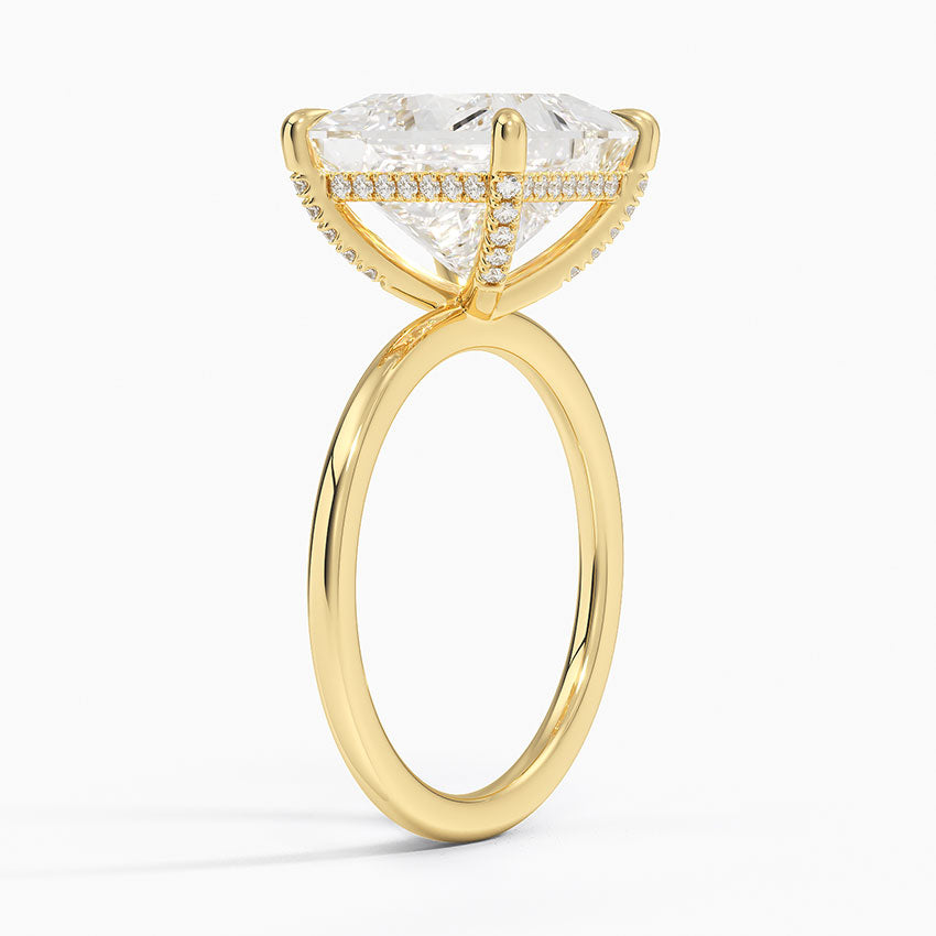 1.60 Carat Princess Halo Design Solitaire Lab Diamond Ring 18K - Florina