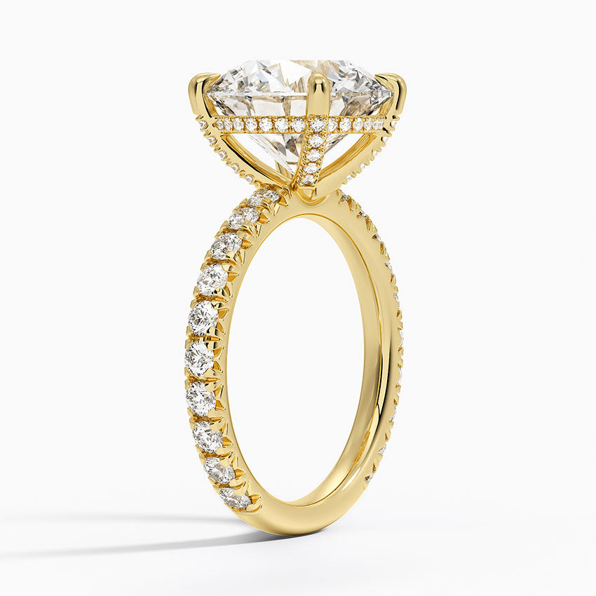 5.75 Karat Hidden Halo Tasarım Tektaş Laboratuvar Pırlanta Yüzük 18K - Selora - Bold Diamonds