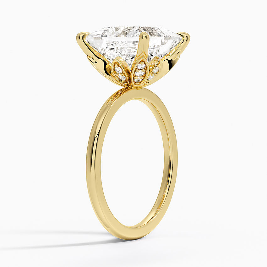 1.60 Carat Princess Halo Design Solitaire Lab Diamond Ring 18K - Florina