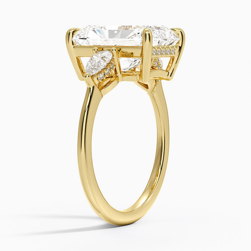 1.60 Carat Princess Halo Design Solitaire Lab Diamond Ring 18K - Florina