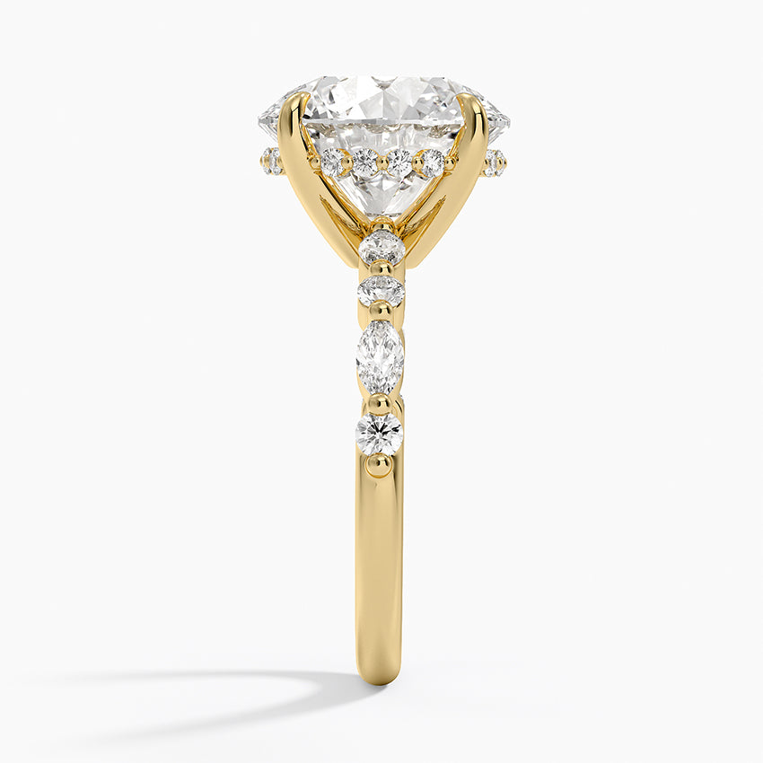 1.60 Carat Princess Halo Design Solitaire Lab Diamond Ring 18K - Florina