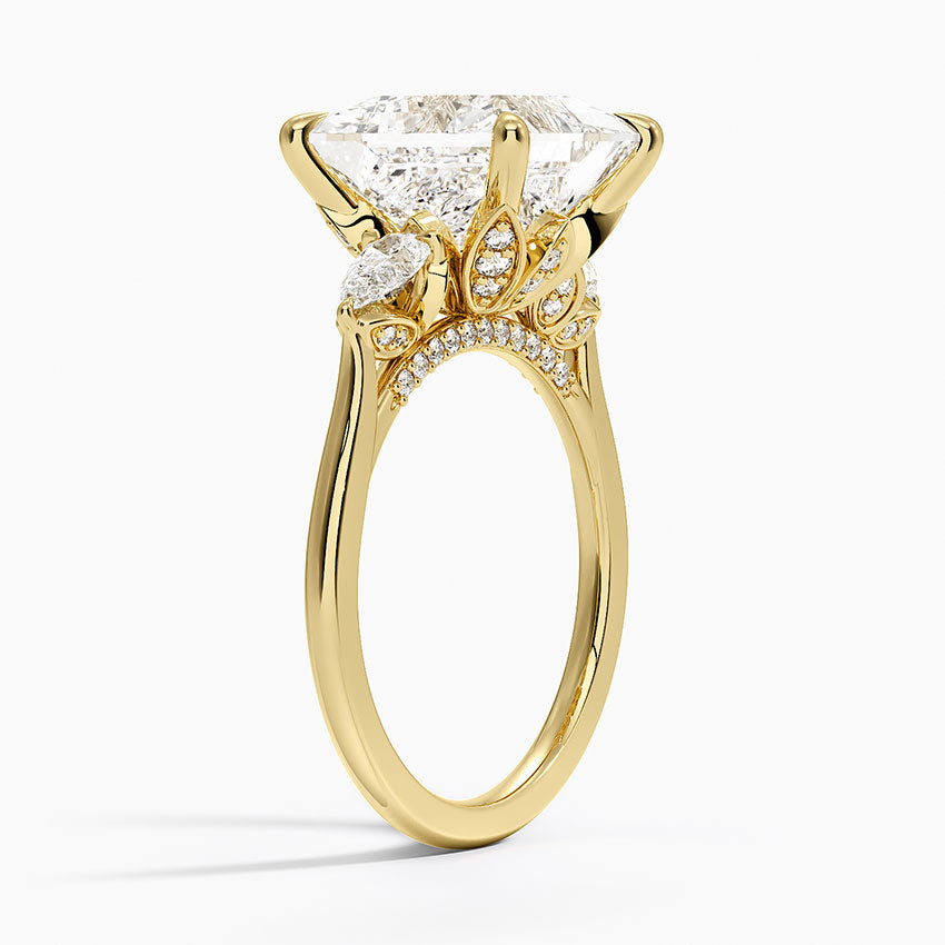 1.60 Carat Princess Halo Design Solitaire Lab Diamond Ring 18K - Florina