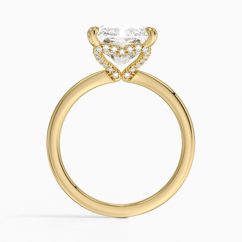 5.15 Karat Radiant Kesim Hidden Halo Tasarım Tektaş Laboratuvar Pırlanta Yüzük - Lyon