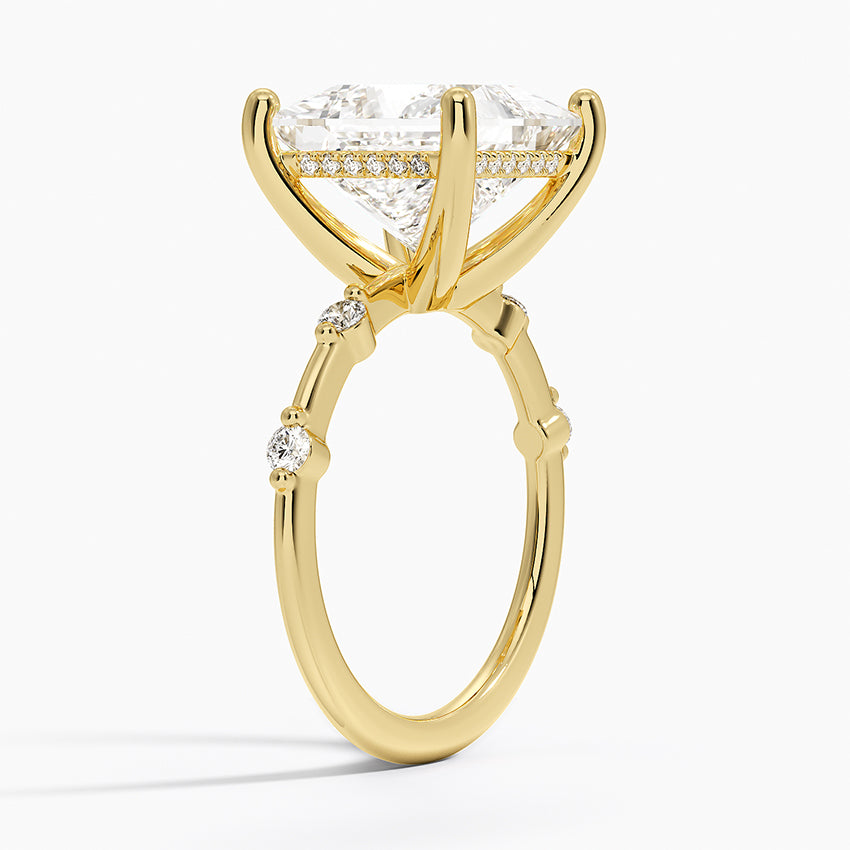 5.20 Prenses Kesim Hidden Halo Tasarım Tektaş Laboratuvar Pırlanta Yüzük - Zelora