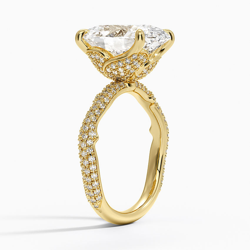 5.75 Karat Oval Kesim Hidden Halo Tasarım Tektaş Laboratuvar Pırlanta Yüzük - Sorrento