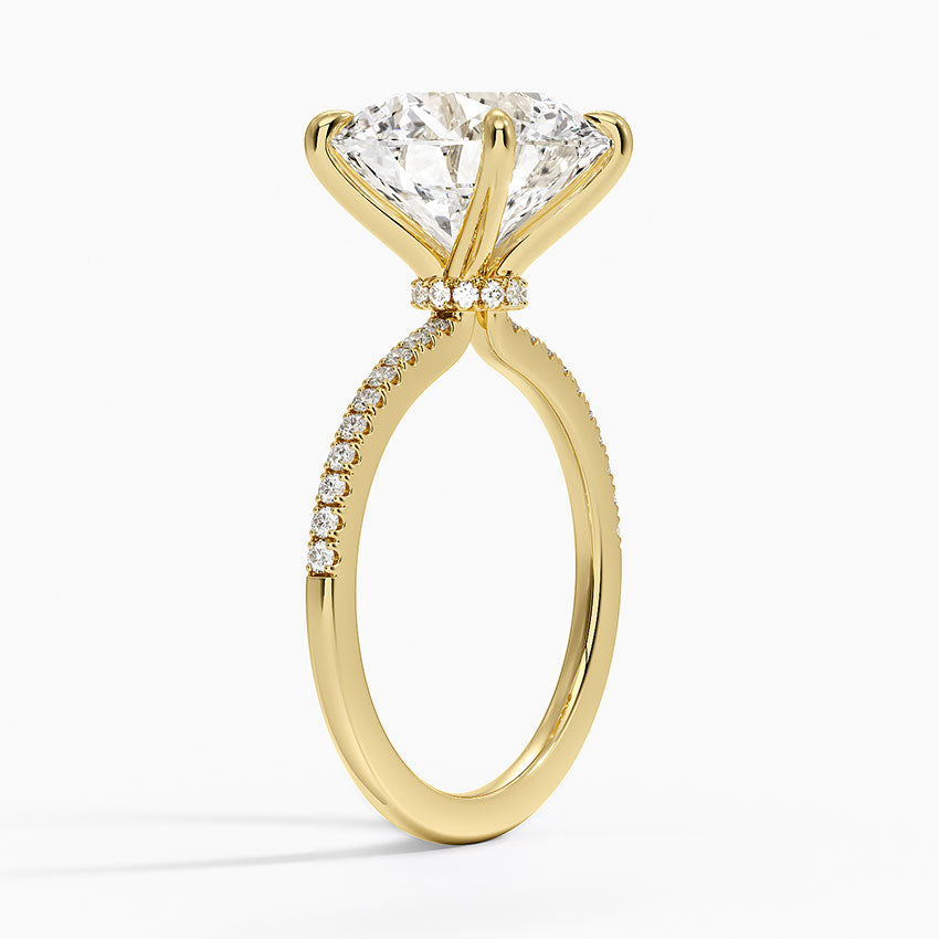 5.25 Karat Hidden Halo Tasarım Tektaş Laboratuvar Pırlanta Yüzük - Filora - Bold Diamonds