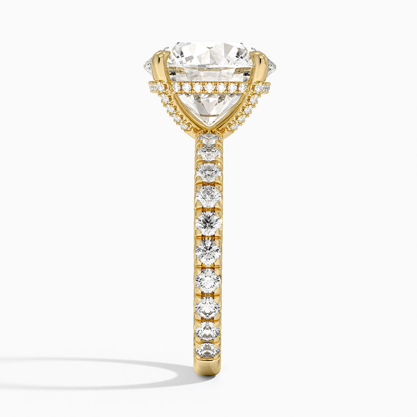 1.60 Carat Princess Halo Design Solitaire Lab Diamond Ring 18K - Florina