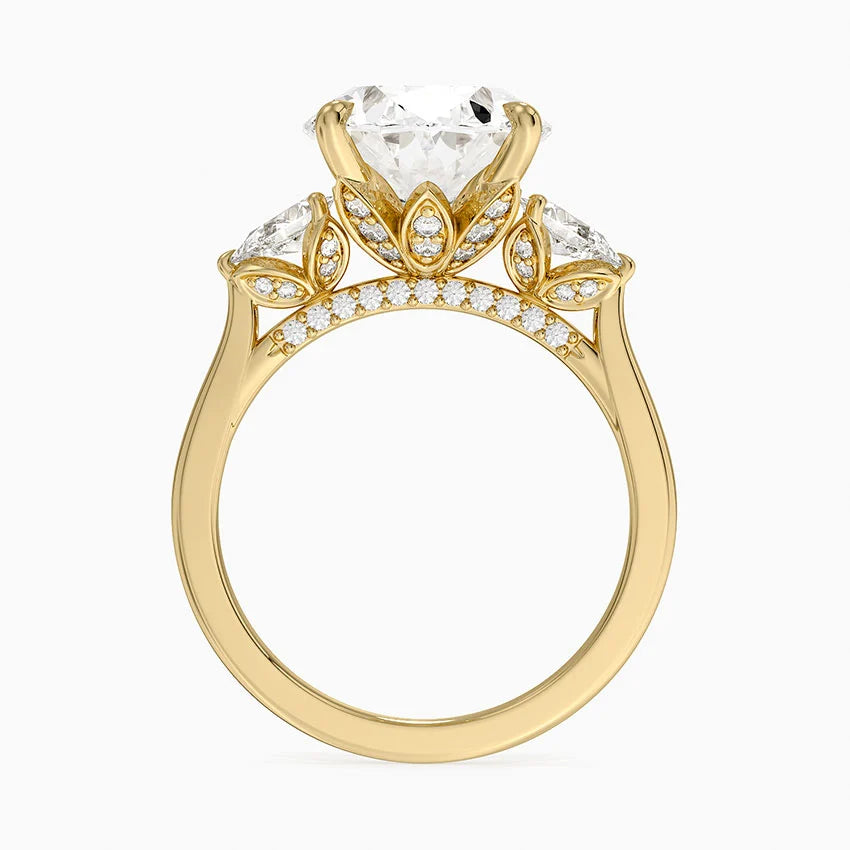 1.60 Carat Princess Halo Design Solitaire Lab Diamond Ring 18K - Florina