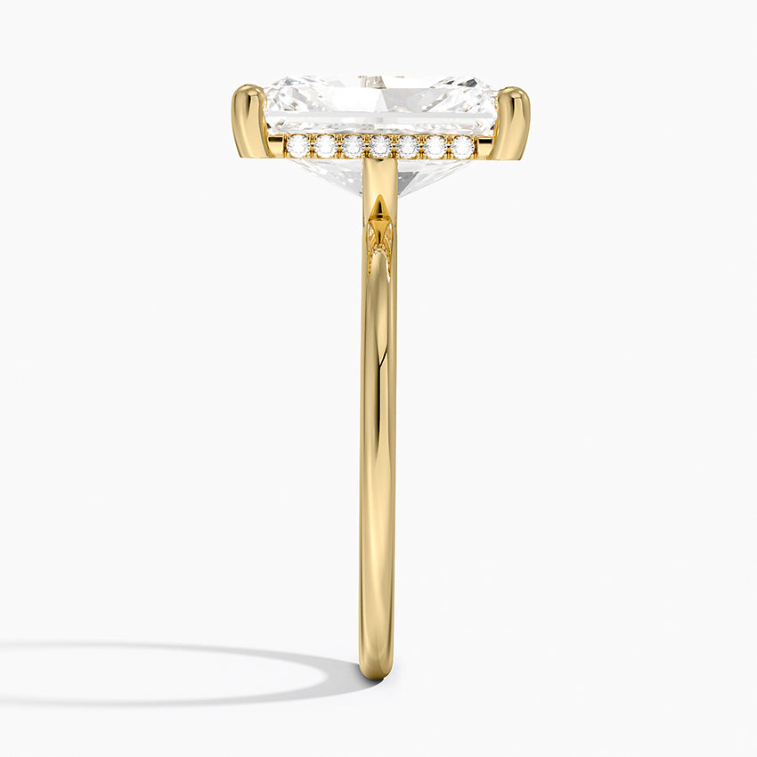 5.10 Karat Radiant Kesim Hidden Halo Tasarım Tektaş Laboratuvar Pırlanta Yüzük -Lucerne