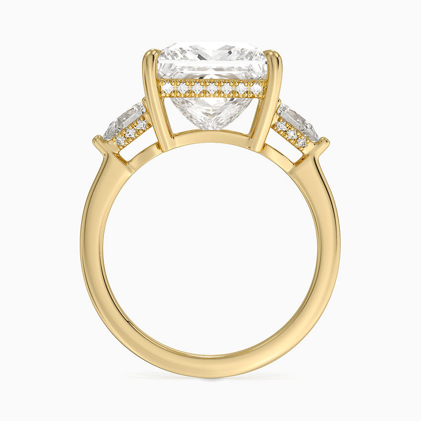 1.60 Carat Princess Halo Design Solitaire Lab Diamond Ring 18K - Florina