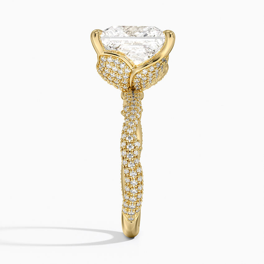 5.75 Karat Prenses Kesim Hidden Halo Tasarım Tektaş Laboratuvar Pırlanta Yüzük - Sorrento