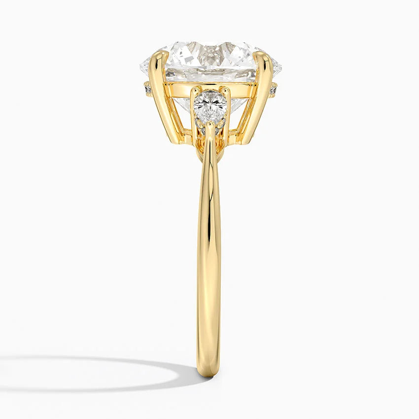 5.50 Karat Yuvarlak Kesim Hidden Halo Tasarım Tektaş Laboratuvar Pırlanta Yüzük - Madrid - Bold Diamonds