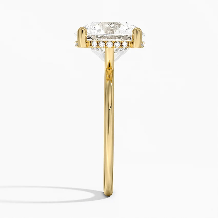 5.10 Karat Hidden Halo Tasarım Tektaş Laboratuvar Pırlanta Yüzük - Lucerne