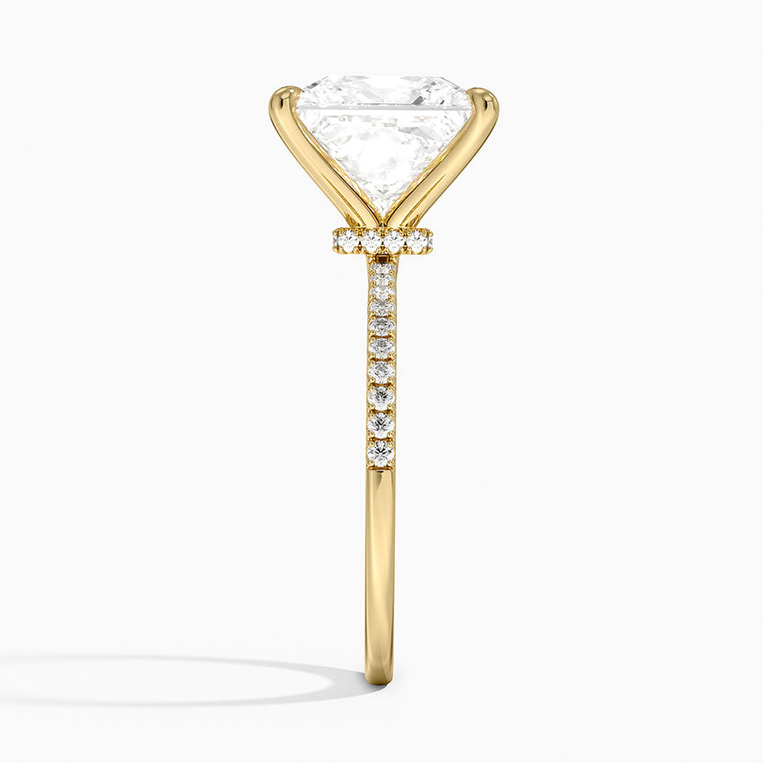 5.25 Karat Prenses Kesim Hidden Halo Tasarım Tektaş Laboratuvar Pırlanta Yüzük - Filora - Bold Diamonds