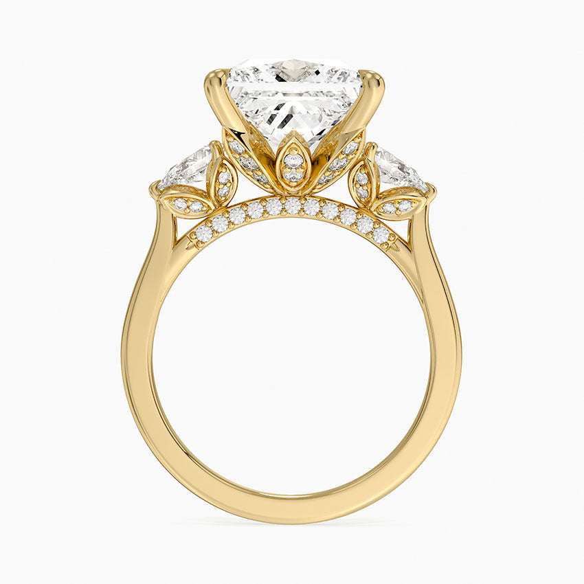 1.60 Carat Princess Halo Design Solitaire Lab Diamond Ring 18K - Florina