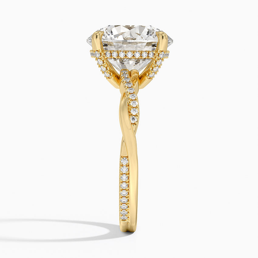 5.25 Karat Hidden Halo Tasarım Tektaş Laboratuvar Pırlanta Yüzük 18K - Talora