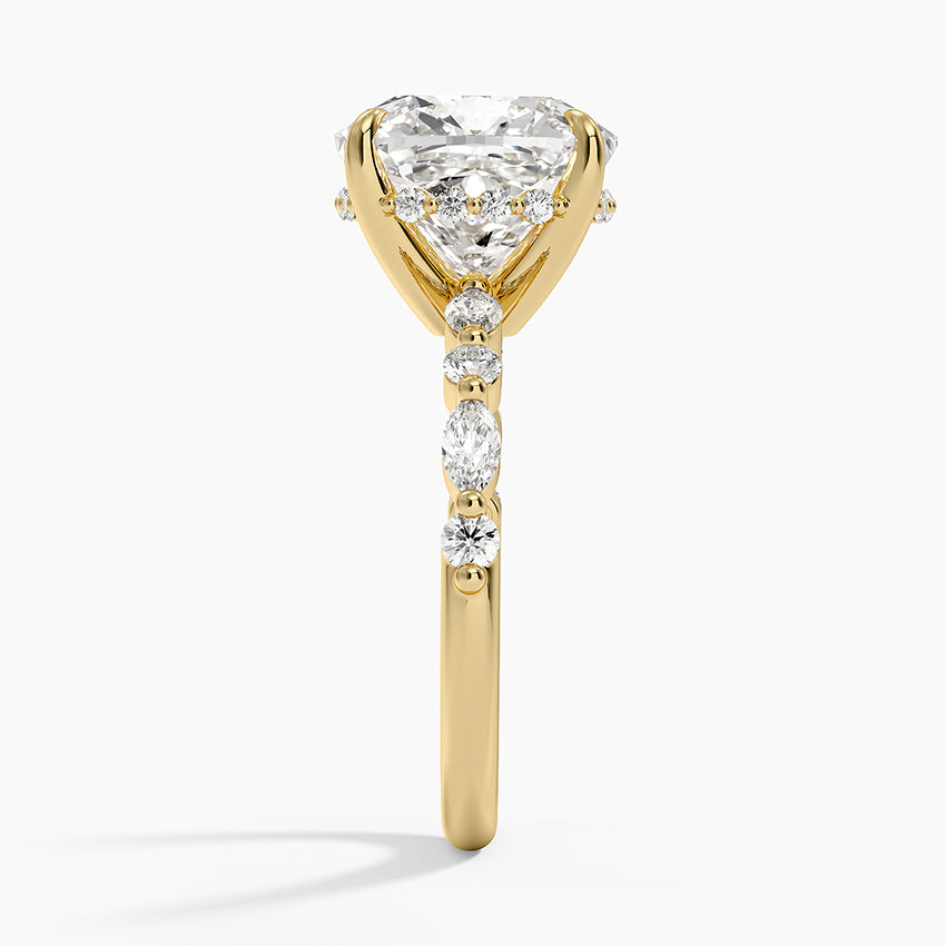 1.60 Carat Princess Halo Design Solitaire Lab Diamond Ring 18K - Florina