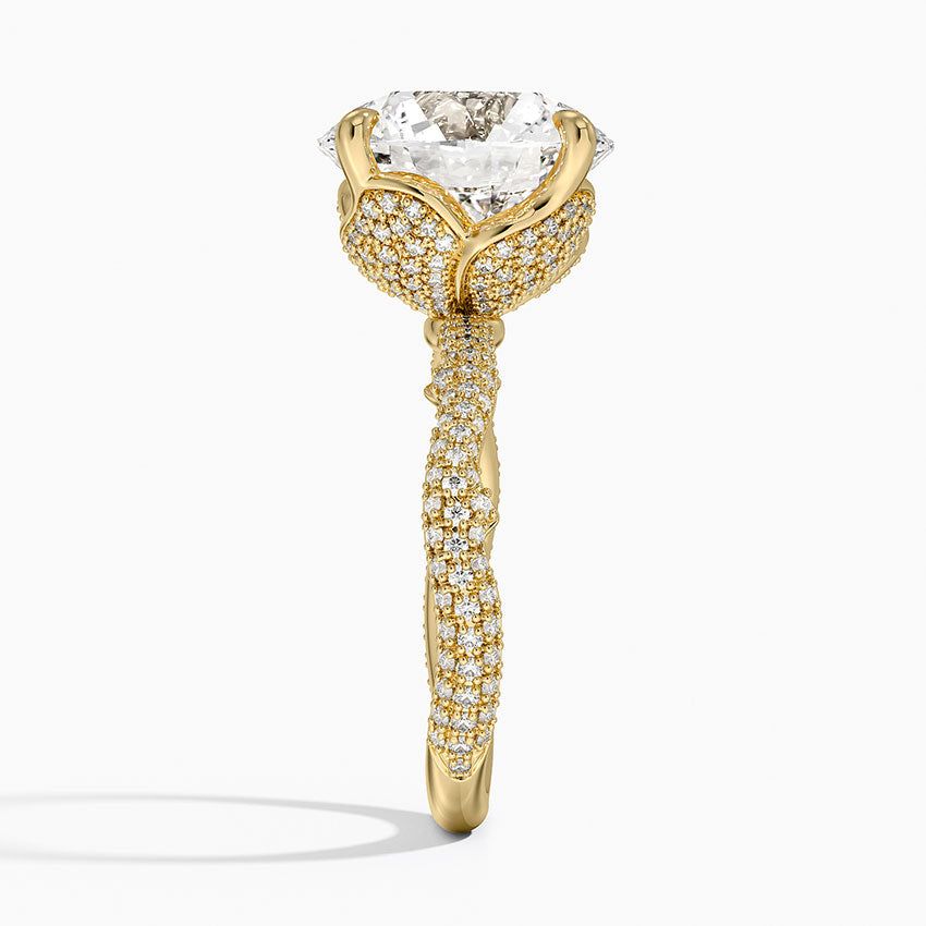 5.75 Karat Hidden Halo Tasarım Tektaş Laboratuvar Pırlanta Yüzük - Sorrento