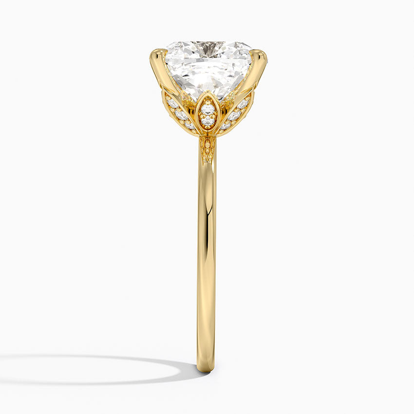 1.60 Carat Princess Halo Design Solitaire Lab Diamond Ring 18K - Florina