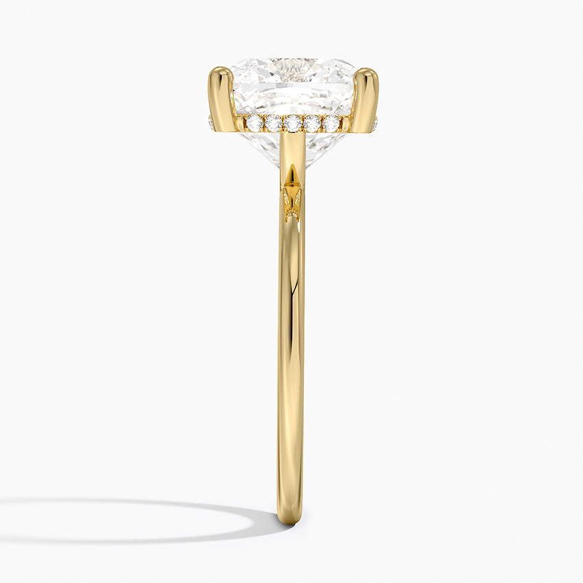 5.10 Karat Cushion Kesim Hidden Halo Tasarım Tektaş Laboratuvar Pırlanta Yüzük - Lucerne