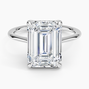 5.10 Karat Emerald Kesim Hidden Halo Tasarım Tektaş Laboratuvar Pırlanta Yüzük - Monaco