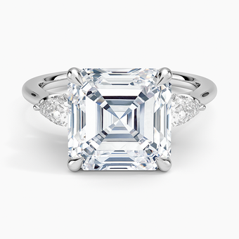 5.75 Karat Asscher Kesim Hidden Halo Tasarım Tektaş Laboratuvar Pırlanta Yüzük - Verona