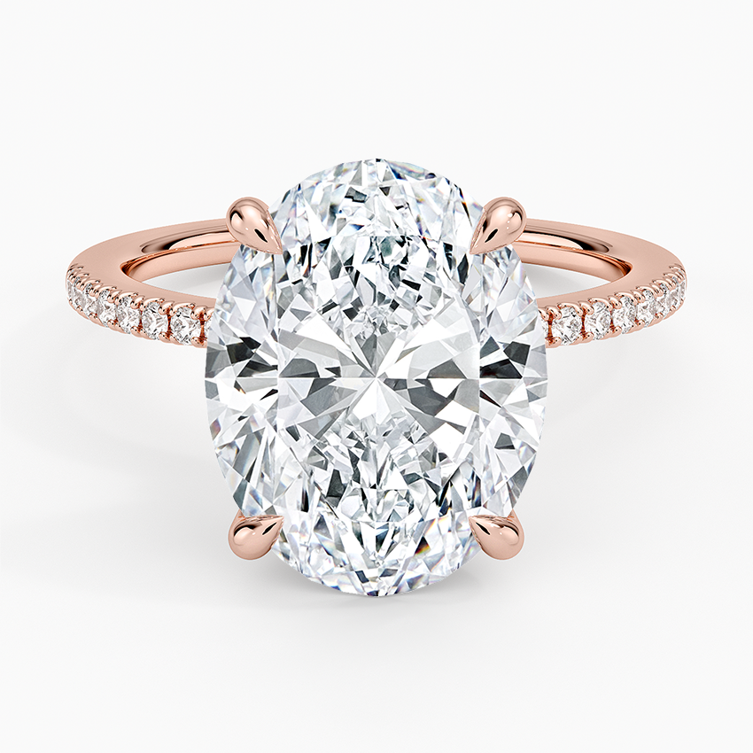 5.25 Karat Oval Kesim Hidden Halo Tasarım Tektaş Laboratuvar Pırlanta Yüzük - Filora - Bold Diamonds