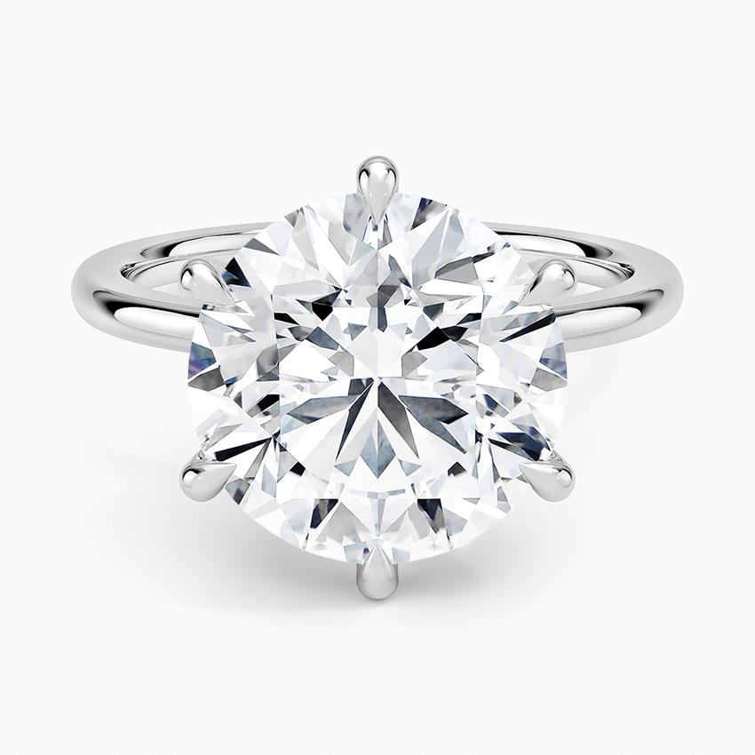 Altı Tırnak 5.15 Karat Hidden Halo Tasarım Tektaş Laboratuvar Pırlanta Yüzük - Delora - Bold Diamonds