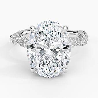 5.75 Karat Oval Kesim Hidden Halo Tasarım Tektaş Laboratuvar Pırlanta Yüzük - Sorrento