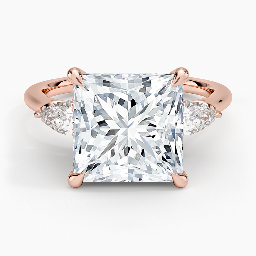 1.60 Carat Princess Halo Design Solitaire Lab Diamond Ring 18K - Florina