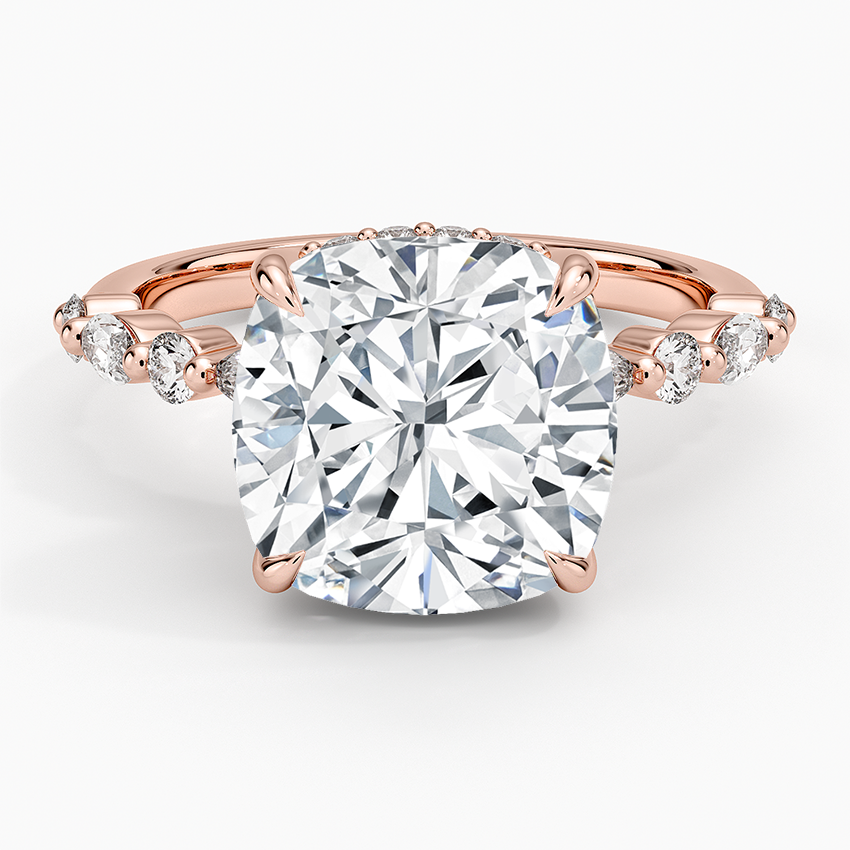 1.60 Carat Princess Halo Design Solitaire Lab Diamond Ring 18K - Florina