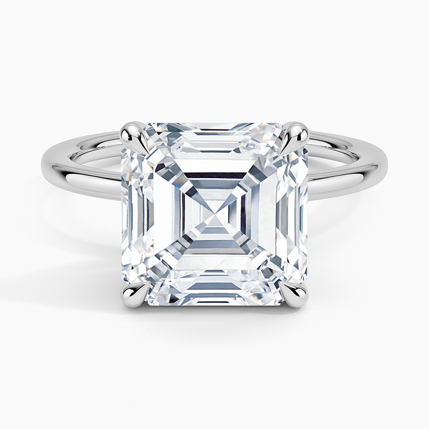 5.15 Karat Asscher Kesim Hidden Halo Tasarım Tektaş Laboratuvar Pırlanta Yüzük - Valencia