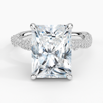 5.75 Karat Radiant Kesim Hidden Halo Tasarım Tektaş Laboratuvar Pırlanta Yüzük - Sorrento