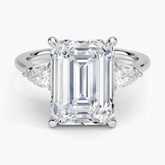5.75 Karat Emerald Kesim Hidden Halo Tasarım Tektaş Laboratuvar Pırlanta Yüzük - Verona
